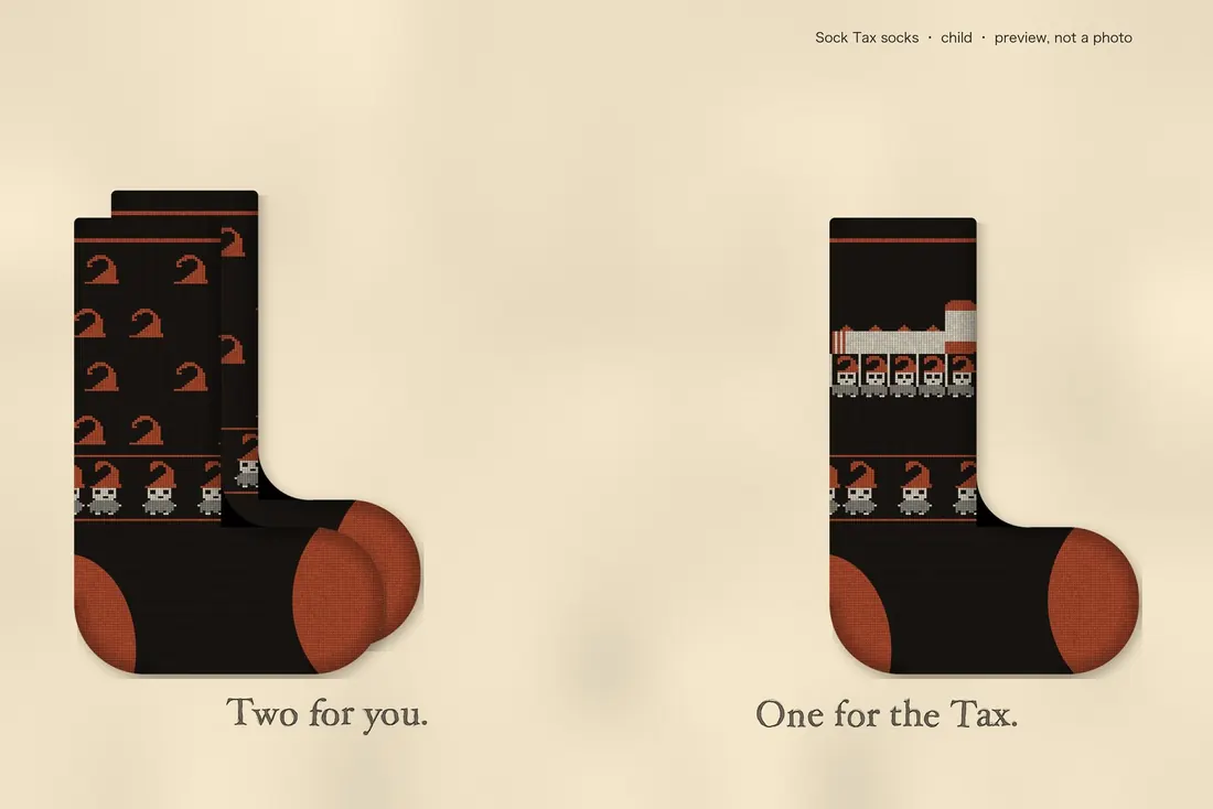 The same two socks in a child’s size